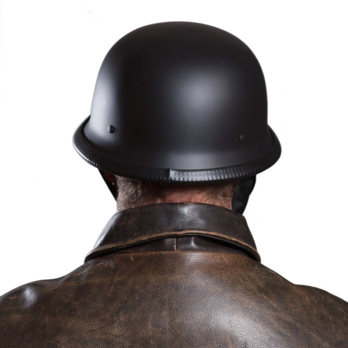 best low profile german motorcycle helmet German style Motorcycle helmet skull cap fiberglass Matte black Harley –  FarKew