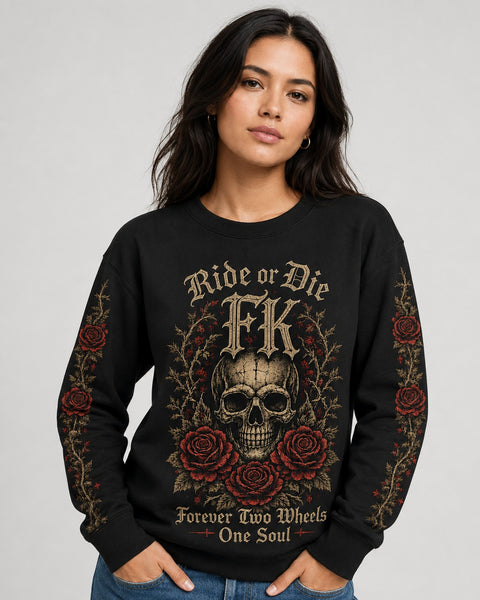 FK Roses with Thorn Ride or Die Design Long-sleeve Tshirt
