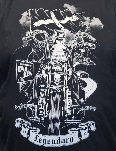 Ned Kelly on a Harley Eureka Flag Long Sleeve T Shirt