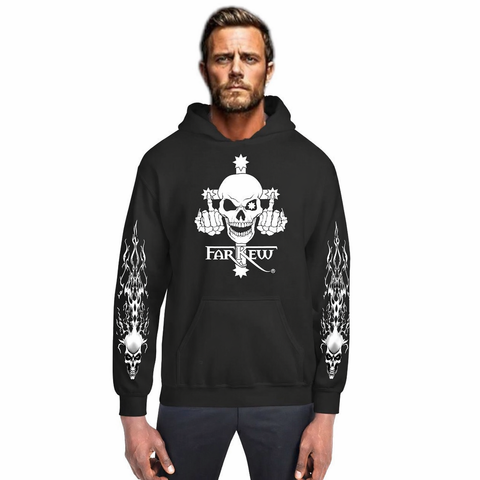 Far Kew Finger and Skull  Men's Hoodie