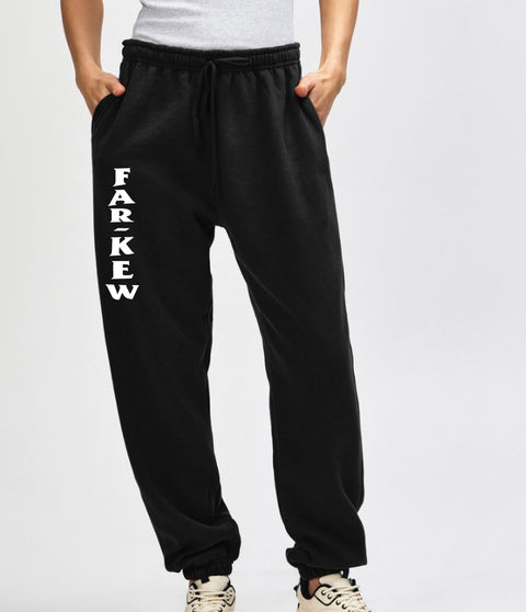 Sweat Pants/ Trackpants with white Farkew Print on the right leg