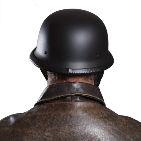 German style  Motorcycle helmet skull cap fiberglass Matte black Harley Chopper Novelty Helmet