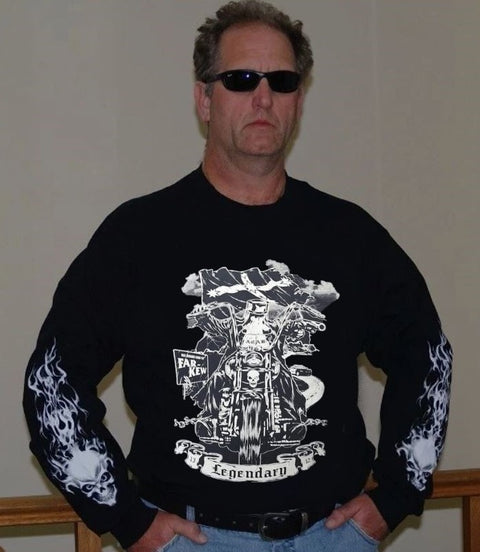 Ned Kelly On A Harley - Men's Long Sleeve Shirt
