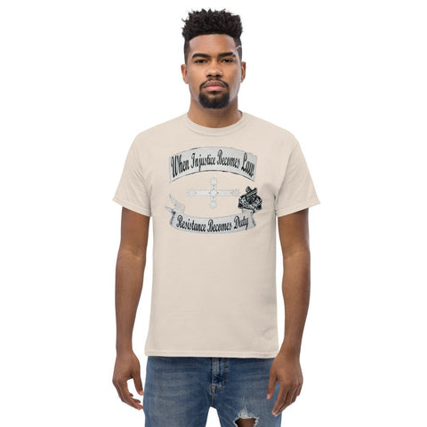 Injustice Becomes Law - Men's heavyweight T-Shirt