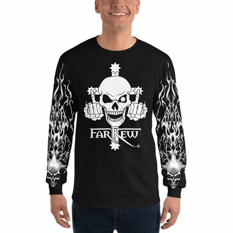 Farkew Skull Logo - Men's Long Sleeve Shirt