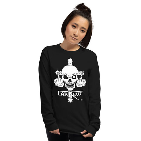 Farkew Skull Logo - Ladies Long Sleeve Shirt