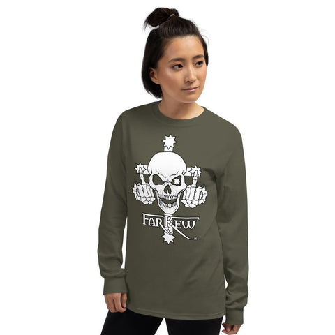 Farkew Skull Logo - Ladies Long Sleeve Shirt