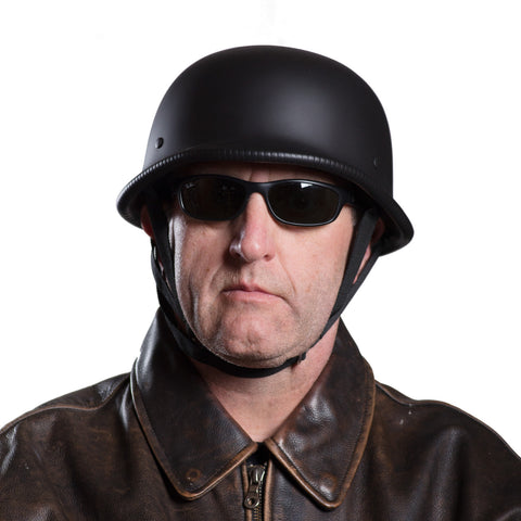 German style  Motorcycle helmet skull cap fiberglass Matte black Harley Chopper Novelty Helmet